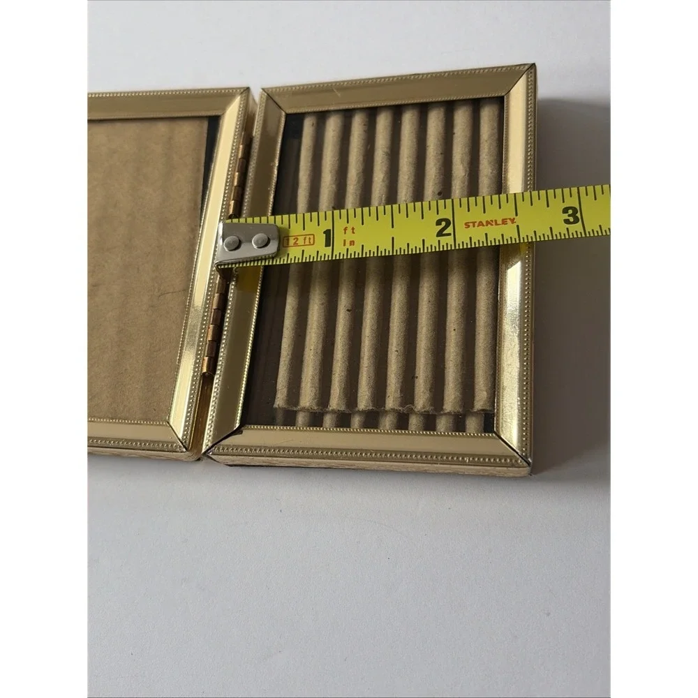 Vintage  Ornate Brass Gold Tone Metal Bi Fold 3.5x 5